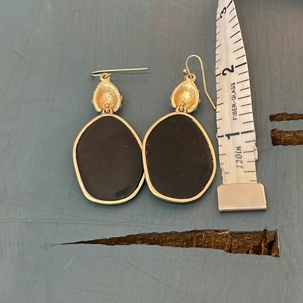 Black Rhinestone Earrings Evening Dangling lightweight - Picture 4 of 5